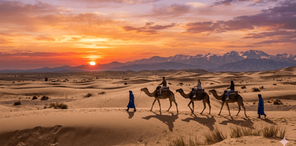 Camel Ride at sunset in Agafay